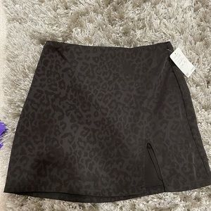Muted Black Cheetah Print Mini Skirt